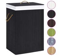 “Winter Sale""TOP Panier à linge Noir - Panier à linge avec une seule section bambou noir PRO13452