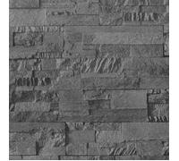 “Winter Sale""TOP Papiers peints Noir - Papier peint 3D aspect de pierre noir 10x0,53 m non tissé PRO64130