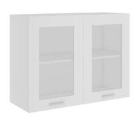 “Winter Sale""TOP Placard suisine Blanc - Vitrine suspendue ""Lyon"" Blanc 80x31x60cm - bois d'ingénierie PRO26398