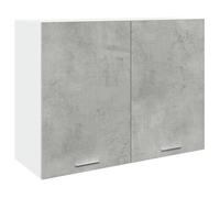 “Winter Sale""TOP Placard suisine Gris - Armoire suspendue ""Lyon"" Gris béton 80x31x60cm - bois d'ingénierie PRO89245