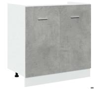 “Winter Sale""TOP Placard suisine Gris - Meuble sous-évier ""Lyon"" Gris béton 80x46x81,5cm - bois d'ingénierie PRO42529