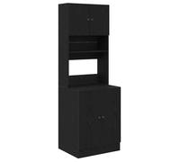 “Winter Sale""TOP Placard suisine Noir - Armoire de cuisine avec étagère Chêne noir 60x50x180cm PRO94811