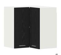 “Winter Sale""TOP Placard suisine Noir - Armoire Suspendue d'Angle Riga Chêne noir 57x57x60cm PRO77551