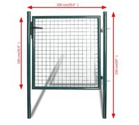 “Winter Sale""TOP Portail de jardin Vert - Portail de clôture à porte simple Acier enduit de poudre PRO76574