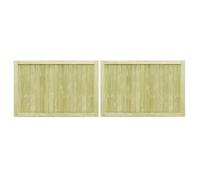“Winter Sale""TOP Portail de jardin Vert - Portillons de jardin 2 pcs Bois de pin imprégné 300x100cm PRO68574