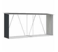 “Winter Sale""TOP Portant de bois de chauffage Anthracite - Abri de stockage à bois Acier galvanisé 330x84x152cm Anthracite PRO74921