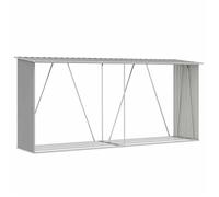 “Winter Sale""TOP Portant de bois de chauffage Gris - Abri de stockage de bois Acier galvanisé 330x84x152cm Gris PRO37314