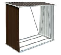 “Winter Sale""TOP Portant de bois de chauffage Marron - Abri de stockage de bois Acier galvanisé 163x83x154cm Marron PRO90693