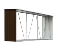 “Winter Sale""TOP Portant de bois de chauffage Marron - Abri de stockage de bois Acier galvanisé 330x84x152cm Marron PRO97759