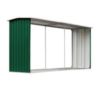“Winter Sale""TOP Portant de bois de chauffage Vert - Abri de stockage de bois Acier galvanisé 330x92x153cm Vert PRO73943