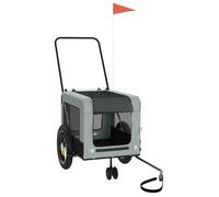 “Winter Sale""TOP Remorque de vélo pour animaux de compagnie Gris - Remorque de vélo pour animaux de compagnie gris et noir PRO65444