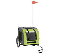 “Winter Sale""TOP Remorque de vélo pour animaux de compagnie Vert - Remorque de vélo pour animaux de compagnie vert et gris PRO43023
