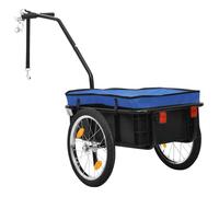 “Winter Sale""TOP Remorques de vélo Noir - Remorque de vélo/chariot à main 155x60x83cm acier bleu PRO57329