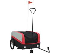 “Winter Sale""TOP Remorques de vélo Rouge - Remorque de vélo noir et rouge 45 kg fer PRO27754