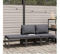 “Winter Sale""TOP Siège DE JARDIN Gris - Salon de jardin 3 pcs avec coussins Gris Résine tressée PRO27272