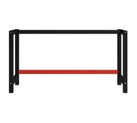 “Winter Sale""TOP Support de table Noir - Cadre de banc de travail Métal 150x57x79cm Noir et rouge PRO16236