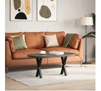 “Winter Sale""TOP Support de table Noir - Pieds de table basse en forme de X, 2 pièces, noir, 28x(42-43)cm, acier PRO98635