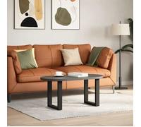 “Winter Sale""TOP Support de table Noir - Pieds de table basse en U 2 pièces Noir 38x(42-43)cm Acier PRO38750