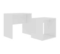 “Winter Sale""TOP Table à café Blanche - Ensemble de table basse Blanche 48x30x45cm - bois d'ingénierie PRO34549