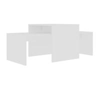 “Winter Sale""TOP Table à café Blanche - Ensemble de tables basses Blanche 100x48x40cm - Bois d’ingénierie PRO45926