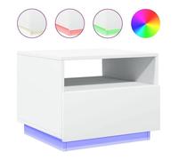 “Winter Sale""TOP Table à café Blanche - Table basse avec lumières LED Blanche 50x49x40cm PRO52845