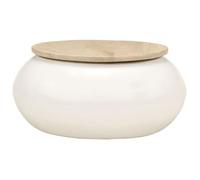 “Winter Sale""TOP Table à café Blanche - Table basse Blanche 51x51x27cm - bois de manguier massif PRO65108