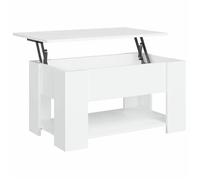 “Winter Sale""TOP Table à café Blanche - Table basse Blanche 79x49x41cm - bois d'ingénierie PRO37352