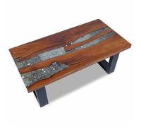 “Winter Sale""TOP Table à café Multicolore - Table basse Teck Résine 100x50cm PRO28112