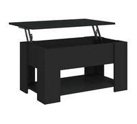 “Winter Sale""TOP Table à café Noire - Table basse Noire 79x49x41cm - bois d'ingénierie PRO74601