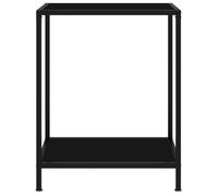 “Winter Sale""TOP Table à café Noire - Table console Noire 60x35x75cm Verre trempé PRO74948