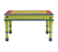 “Winter Sale""TOP Table à café Vert - Table basse vert bois de manguier massif peint à la main PRO93627