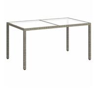 “Winter Sale""TOP Table de jardin Gris - Table de jardin 150x90x75cm Verre trempé et poly rotin Gris PRO62240