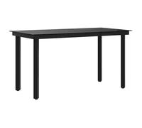 “Winter Sale""TOP Table de jardin Noir - Table à dîner de jardin Noir 140x70x74cm Acier et verre PRO51887