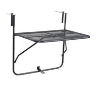 “Winter Sale""TOP Table de jardin Noir - Table de balcon Noir 60x40cm Acier PRO32151