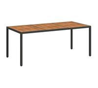 “Winter Sale""TOP Table de jardin Noir - Table de jardin 190x90x75cm Résine tressée et bois acacia Noir PRO82698