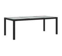 “Winter Sale""TOP Table de jardin Noir - Table de jardin Noir 190x90x75cm Verre trempé/résine tressée PRO93983