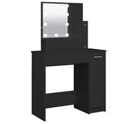 “Winter Sale""TOP Tables Noir - Coiffeuse avec LED noir 86,5x35x136cm PRO97090