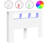 “Winter Sale""TOP Tête de lit Blanc - Tête de lit à LED blanc 140x18,5x103,5cm - bois d'ingénierie PRO55326