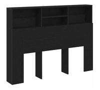 “Winter Sale""TOP Tête de lit Noir - Cabinet de Tête de Lit Chêne noir 140x19x103.5cm PRO82242