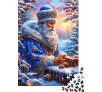Winter Santa Claus Jigsaw Puzzles for Adults Snowy Forest Scene Educational Games for The Whole Family Women 52x38cm 1000pcs