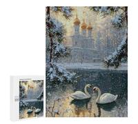 Winter Scene with Swans Puzzle 1000 Pièces Educa Jouet en Bois Cadeau Unique Décoration Intérieure Jeu Éducatif Challenge Toy Adultes Et Enfants À Partir De 14 Ans 500 PCS