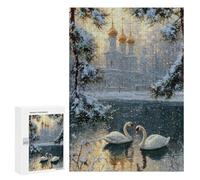 Winter Scene with Swans Puzzle 1000 Pièces Educa Jouet en Bois Cadeau Unique Décoration Intérieure Jeu Éducatif Challenge Toy Adultes Et Enfants À Partir De 14 Ans 300 PCS