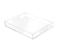 Winter Shore Grand Plateau de Service en Acrylique Transparent, 40x30x5 cm | Plateau Decoratif Rectangulaire de Plateau Repas, Café, Bijoux, Salle d'Eau & Maquillage, Plateau Plastique Polyvalent
