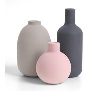 Winter Shore Vase Ceramique pour Déco d'Intérieur [Lot de 3] - Vase Design Neutre pour Salon, Table, Cuisine, Cheminée - Vase Decoratif Moderne & Minimaliste - Couleurs Mattes - Ovales & Sphériques