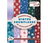 Winter Snowflakes Scrapbook Paper: 36 Double-Sided 8.5x11 Inch Sheets Featuring Blue, White, Pastel Pink and Silver Snowflake Patterns, Elegant Frozen-Themed Designs for Crafts and Journals