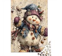 Winter Snowman Art 1000Pc Jigsaw Puzzle for Adults Cute Snowman Figure Impossible Hard Difficult & Educational Decompression 52x38cm 1000pcs