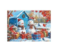 Winter Snowman Fun Puzzle - Christmas Snowman Puzzle | 1000 Pieces Decorative Winter SnowmanPuzzle Toy forNew Year Home Apartment Dining Room Bedroom Women Friends Birthday Home Decor