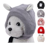 Winter Soft Warm Rabbit Ear Design Puppy Caps, Beanie Dog Hat, Fashion Soft Winter Warm Rabbit Ear Design Puppy Caps, for Large Dogs and Cats.(Gray,L)
