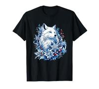 Winter Spirit Renard Arctique Blanc avec Flocons de Neige T-Shirt