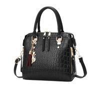 Winter Stone Pattern Leather Camera Bag Large Capacity Casual Fashion Versatile Shoulder Crossbody(Black)